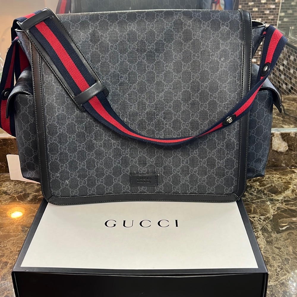 Gucci supreme diaper bag